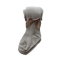 Load image into Gallery viewer, Baby Kid Girls Solid Color Bow Muslin&amp;Ribbed Leggings Wholesale 54277580
