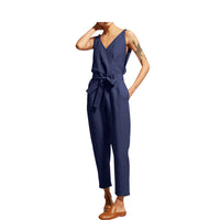 Load image into Gallery viewer, Women Solid Color Ribbon Jumpsuits Wholesale 71189471
