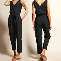 Load image into Gallery viewer, Women Solid Color Ribbon Jumpsuits Wholesale 71189471
