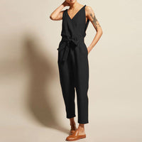 Load image into Gallery viewer, Women Solid Color Ribbon Jumpsuits Wholesale 71189471
