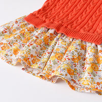 Load image into Gallery viewer, Baby Kid Girls Flower Crochet Embroidered Muslin&amp;Ribbed Print Dresses Wholesale 72079607
