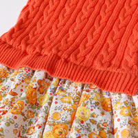 Load image into Gallery viewer, Baby Kid Girls Flower Crochet Embroidered Muslin&amp;Ribbed Print Dresses Wholesale 72079607
