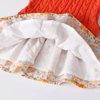 Load image into Gallery viewer, Baby Kid Girls Flower Crochet Embroidered Muslin&amp;Ribbed Print Dresses Wholesale 72079607
