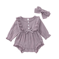 Load image into Gallery viewer, Baby Kid Girls Solid Color Bow Rompers Wholesale 72399963

