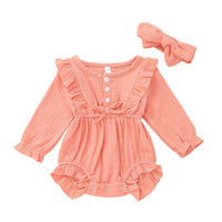 Load image into Gallery viewer, Baby Kid Girls Solid Color Bow Rompers Wholesale 72399963
