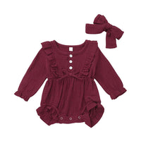 Load image into Gallery viewer, Baby Kid Girls Solid Color Bow Rompers Wholesale 72399963
