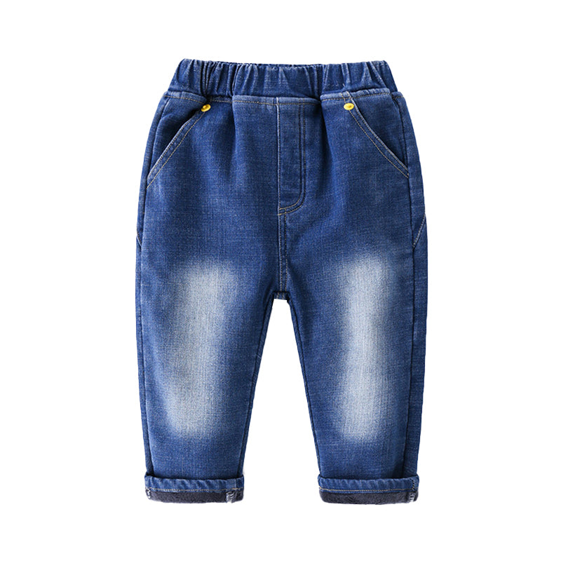 Kid Boys Solid Color Jeans Wholesale 73138377