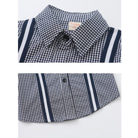 Load image into Gallery viewer, 2 Pieces Set Kid Big Kid Boys Dressy Checked Shirts And Solid Color Shorts Wholesale 733412000
