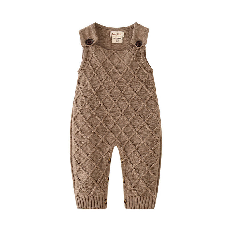 Baby Girls Boys Solid Color Crochet Jumpsuits Wholesale 73659538