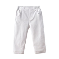 Load image into Gallery viewer, 2 Pieces Set Baby Kid Girls Striped Color-blocking Bow Rompers Solid Color Pants Wholesale 78919694
