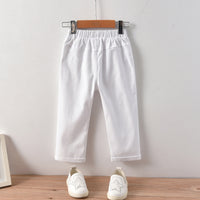 Load image into Gallery viewer, 2 Pieces Set Baby Kid Girls Striped Color-blocking Bow Rompers Solid Color Pants Wholesale 78919694
