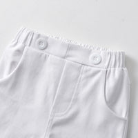 Load image into Gallery viewer, 2 Pieces Set Baby Kid Girls Striped Color-blocking Bow Rompers Solid Color Pants Wholesale 78919694
