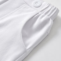 Load image into Gallery viewer, 2 Pieces Set Baby Kid Girls Striped Color-blocking Bow Rompers Solid Color Pants Wholesale 78919694
