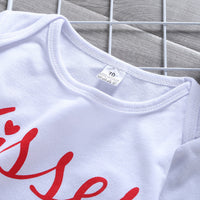 Load image into Gallery viewer, 2 Pieces Set Baby Girls Letters Rompers And Striped Pants Wholesale 86187585
