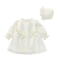 Load image into Gallery viewer, Baby Girls Solid Color Lace Princess Dresses Hats Wholesale 803010886
