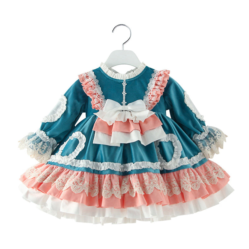 Baby Kid Girls Bow Lace Dressy Birthday Party Dresses Princess Dresses Wholesale 859510286