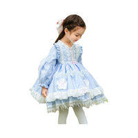 Load image into Gallery viewer, Baby Kid Girls Bow Lace Embroidered Dressy Birthday Party Dresses Princess Dresses Wholesale 882110251
