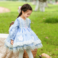 Load image into Gallery viewer, Baby Kid Girls Bow Lace Embroidered Dressy Birthday Party Dresses Princess Dresses Wholesale 882110251
