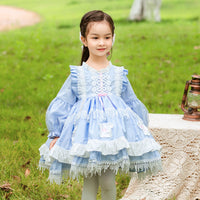 Load image into Gallery viewer, Baby Kid Girls Bow Lace Embroidered Dressy Birthday Party Dresses Princess Dresses Wholesale 882110251
