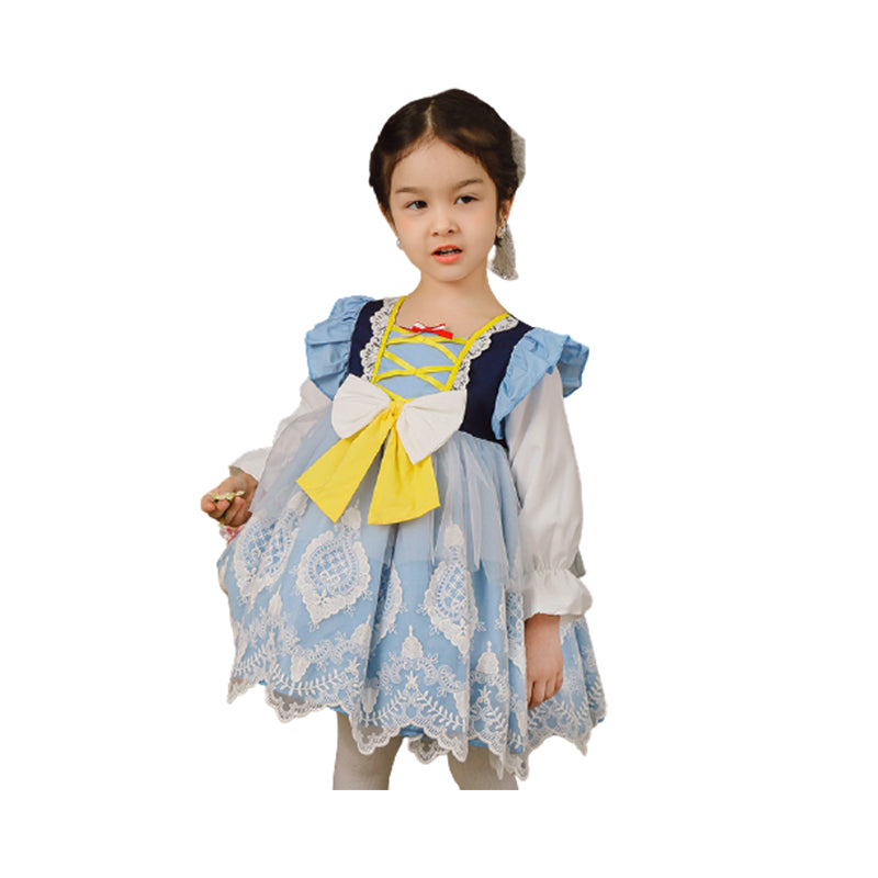 Baby Kid Girls Bow Lace Dressy Party Spanish Dresses Princess Dresses Wholesale 896810267