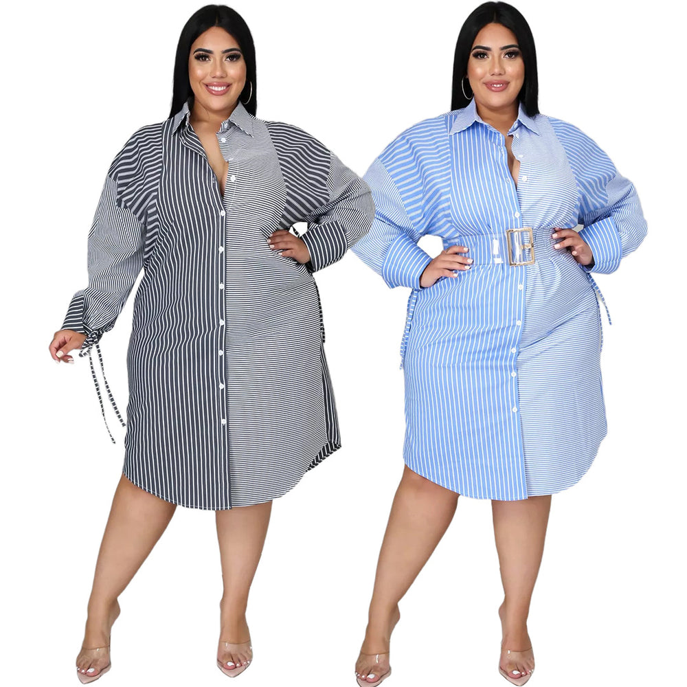 Women Striped Print Dresses Wholesale 89989419