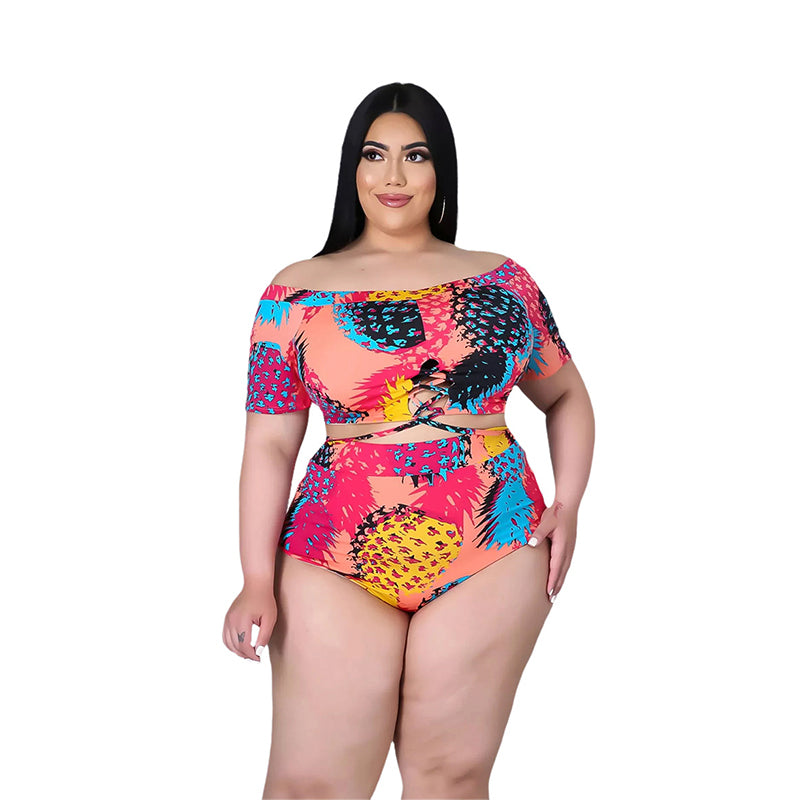 2 Pieces Set Women Beach Tie Dye Print Swimwears Wholesale 89989423
