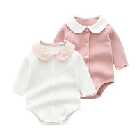 Load image into Gallery viewer, Baby Girls Muslin&amp;Ribbed Rompers Wholesale 29187536
