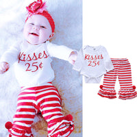 Load image into Gallery viewer, 2 Pieces Set Baby Girls Letters Rompers And Striped Pants Wholesale 86187585
