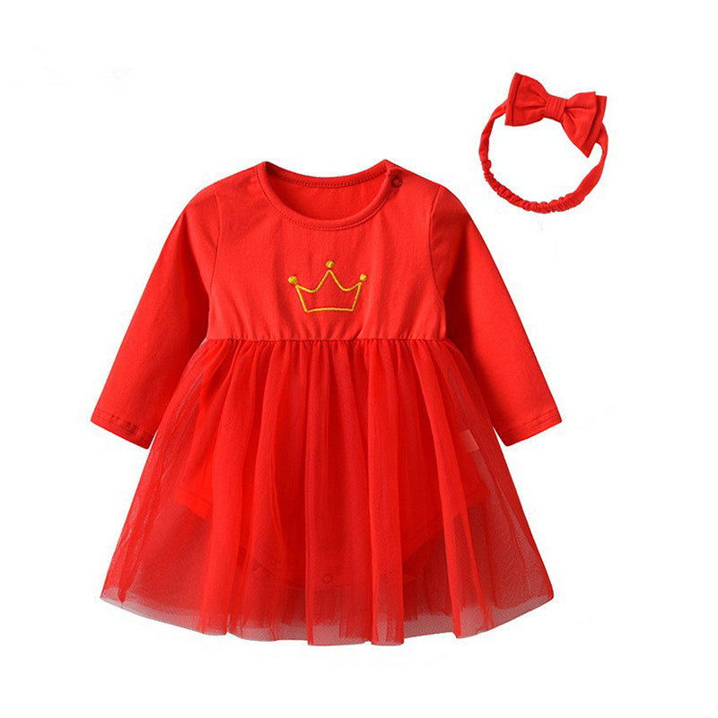 2 Pieces Set Baby Kid Girls Birthday Lace Embroidered Dresses And Bow Headwear Wholesale 90469548