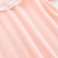 Load image into Gallery viewer, Baby Girls Solid Color Lace Muslin&amp;Ribbed Rompers Wholesale 910210879
