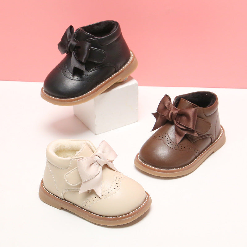 Baby Kid Girls Solid Color Bow Shoes Wholesale 933811049