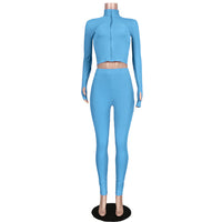 Load image into Gallery viewer, 2 Pieces Set Women Sports Solid Color Wholesale 94879434
