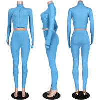Load image into Gallery viewer, 2 Pieces Set Women Sports Solid Color Wholesale 94879434

