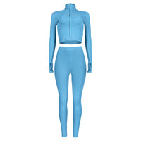 Load image into Gallery viewer, 2 Pieces Set Women Sports Solid Color Wholesale 94879434
