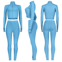Load image into Gallery viewer, 2 Pieces Set Women Sports Solid Color Wholesale 94879434
