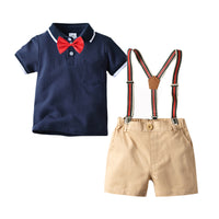 Load image into Gallery viewer, 2 Pieces Set Baby Kid Boys Dressy Bow Shirts And Trousers Wholesale 95179287

