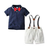 Load image into Gallery viewer, 2 Pieces Set Baby Kid Boys Dressy Bow Shirts And Trousers Wholesale 95179287
