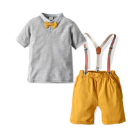 Load image into Gallery viewer, 2 Pieces Set Baby Kid Boys Dressy Bow Shirts And Trousers Wholesale 95179287
