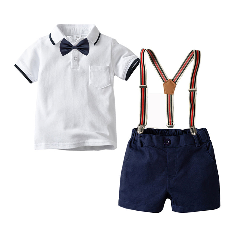 2 Pieces Set Baby Kid Boys Dressy Bow Shirts And Trousers Wholesale 95179287