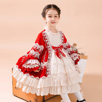 Load image into Gallery viewer, Baby Kid Girls Flower Bow Lace Embroidered Dressy Birthday Party Dresses Princess Dresses Wholesale 956610278
