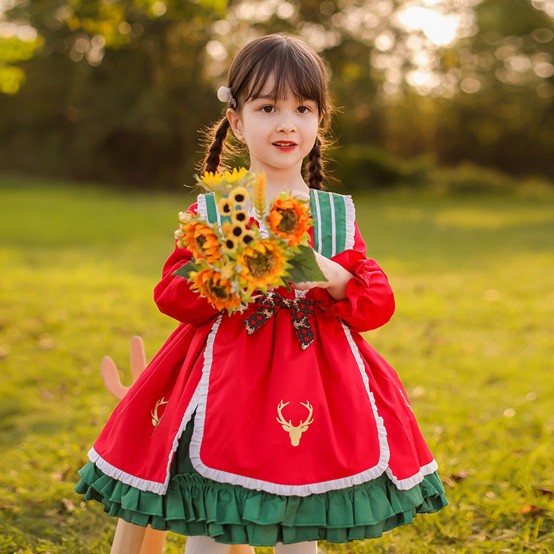 Baby Kid Girls Print Dressy Birthday Party Spanish Dresses Princess Dresses Wholesale 969810290 Red / 2T (18M-2Y)