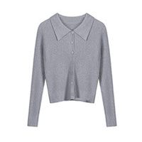 Load image into Gallery viewer, Women Solid Color Muslin&amp;Ribbed Knitwear Cardigan Wholesale 97819310
