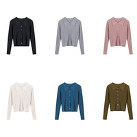 Load image into Gallery viewer, Women Solid Color Muslin&amp;Ribbed Knitwear Cardigan Wholesale 97819310
