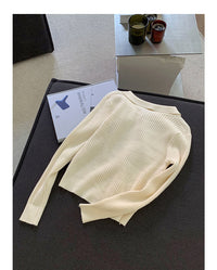 Load image into Gallery viewer, Women Solid Color Muslin&amp;Ribbed Knitwear Cardigan Wholesale 97819310
