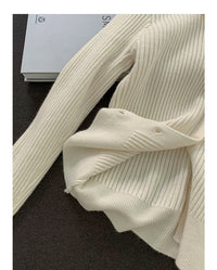 Load image into Gallery viewer, Women Solid Color Muslin&amp;Ribbed Knitwear Cardigan Wholesale 97819310
