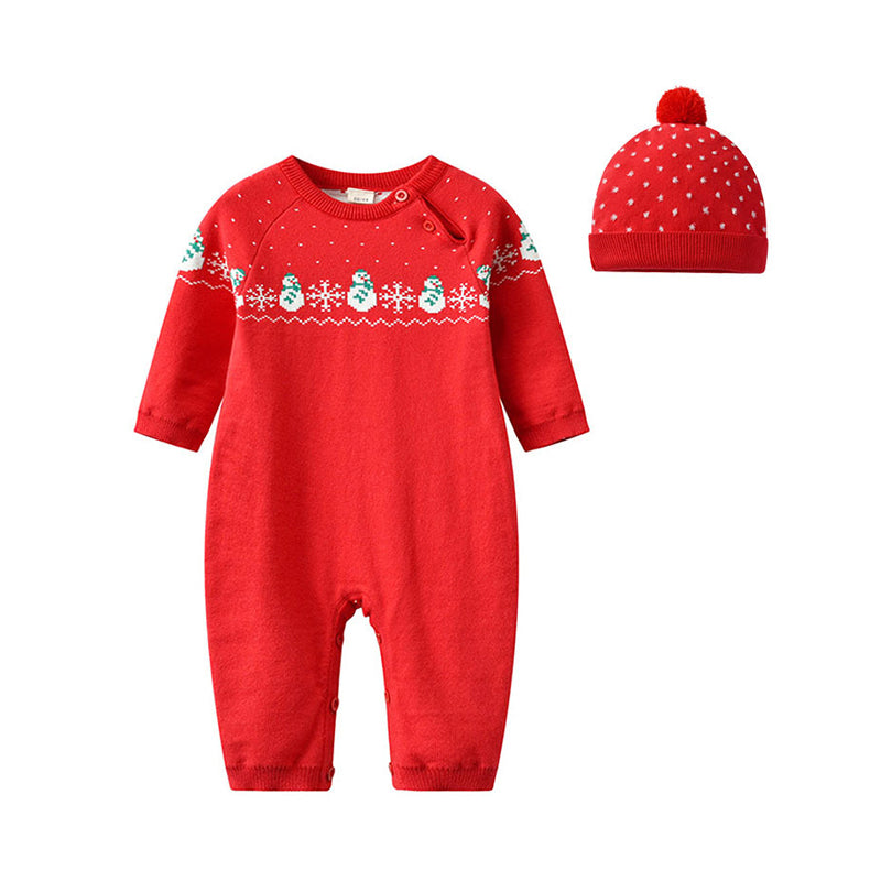 Baby Girls Boys Crochet Christmas Jumpsuits And Hats Wholesale 98139655