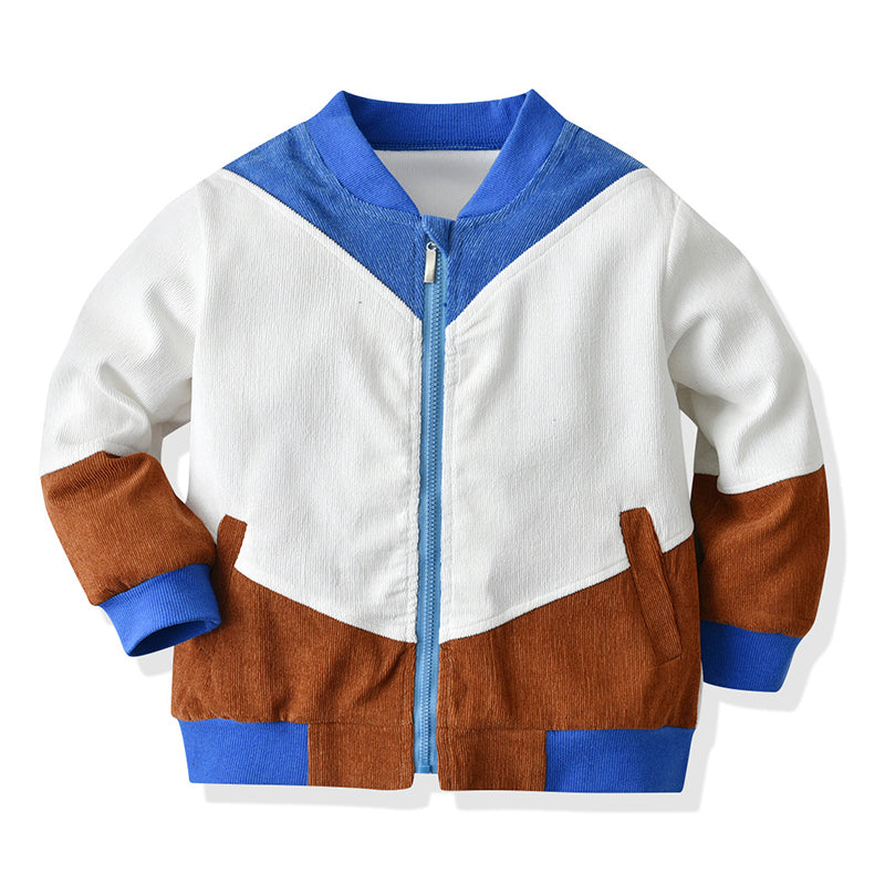 Baby Kid Boys Color-blocking Muslin&Ribbed Jackets Outwears Wholesale 98849293