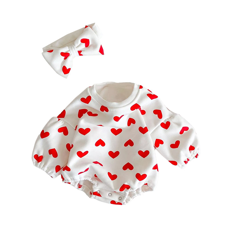 Baby Girls Love heart Print Rompers Wholesale 99178605