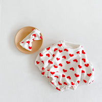 Load image into Gallery viewer, Baby Girls Love heart Print Rompers Wholesale 99178605
