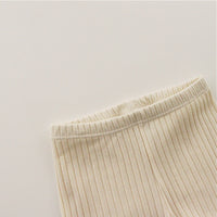 Load image into Gallery viewer, 2 Pieces Set Baby Kid Girls Solid Color Muslin&amp;Ribbed Tank Tops And Shorts Sleepwears Wholesale 996211923
